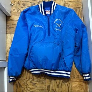 Vintage Blue Varsity Softball Jacket, XL
